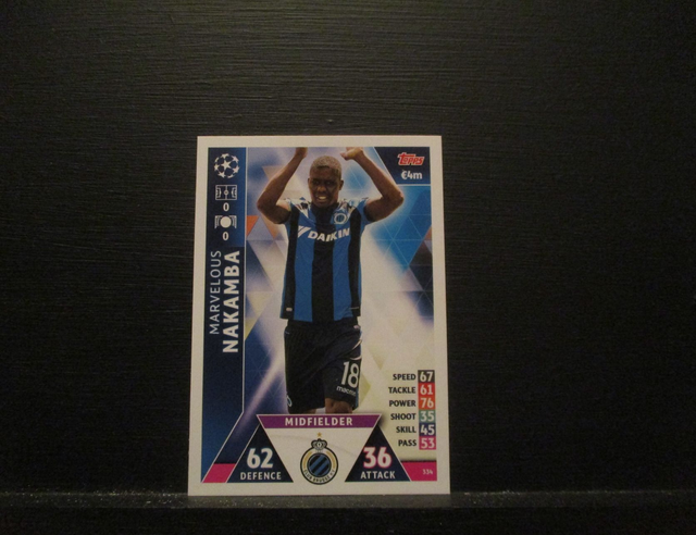 Marvelous Nakamba - UEFA Champions League Match Attax 2018/19 Original Trading Card #334