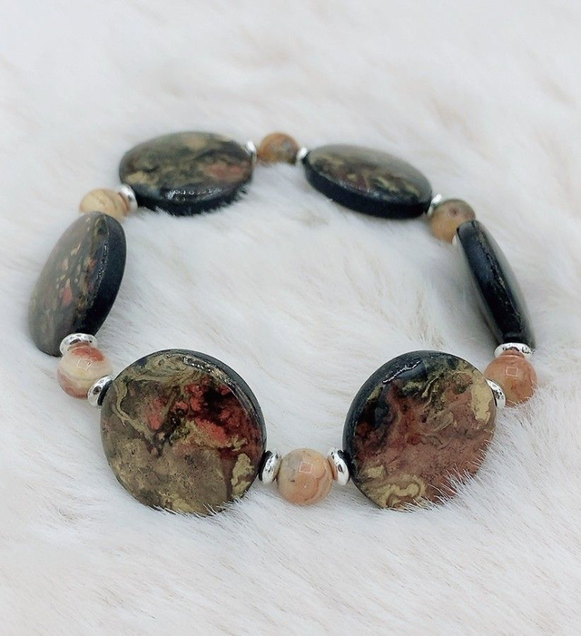 Bracelet "Etincelle" Jaspe Brune