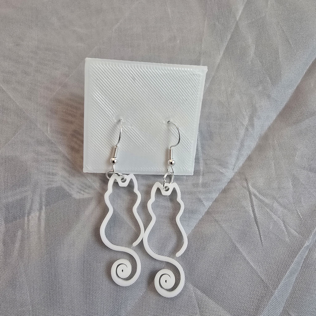 Boucle d'oreilles chat Blanc