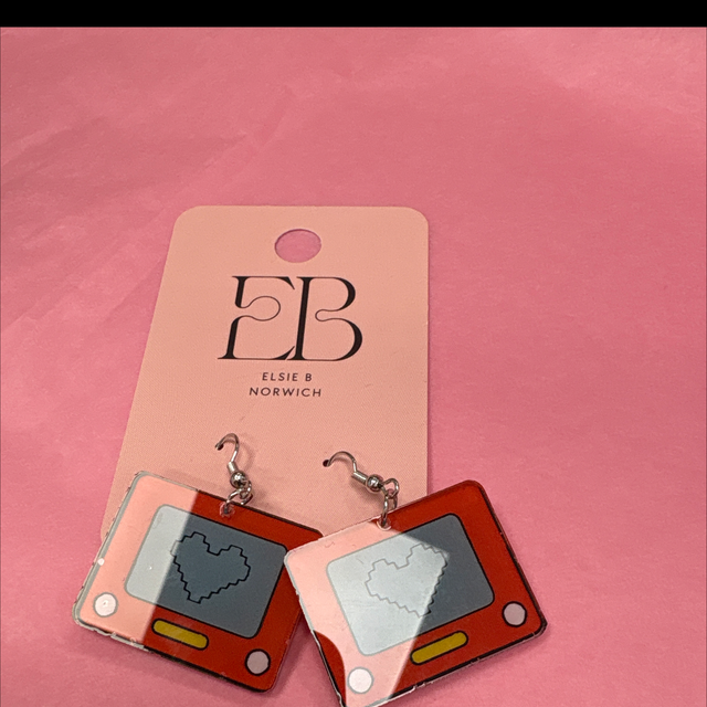 Etch a sketch earrings 