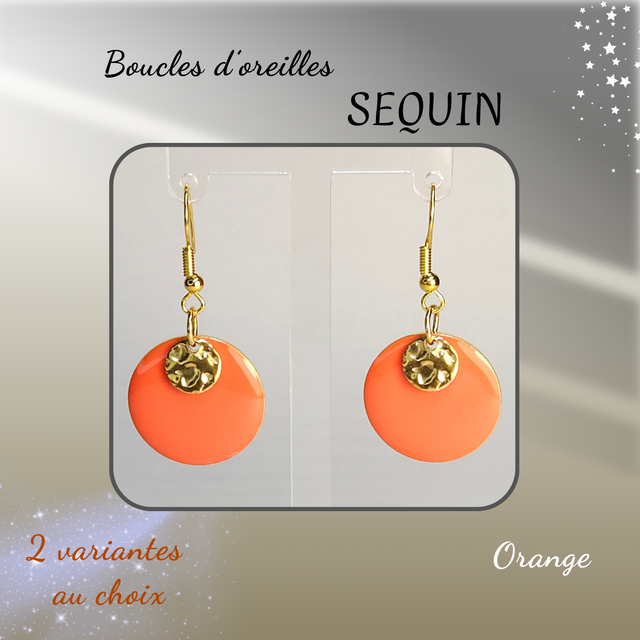 Boucles d&#039;oreilles SEQUIN - Orange