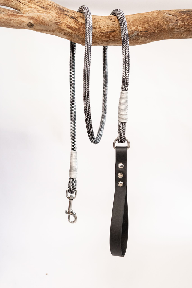 Laisse Shadow/Noire en corde et Biothane®