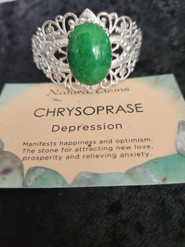 CHRYSOPRASE FILIGREE BRACELET 