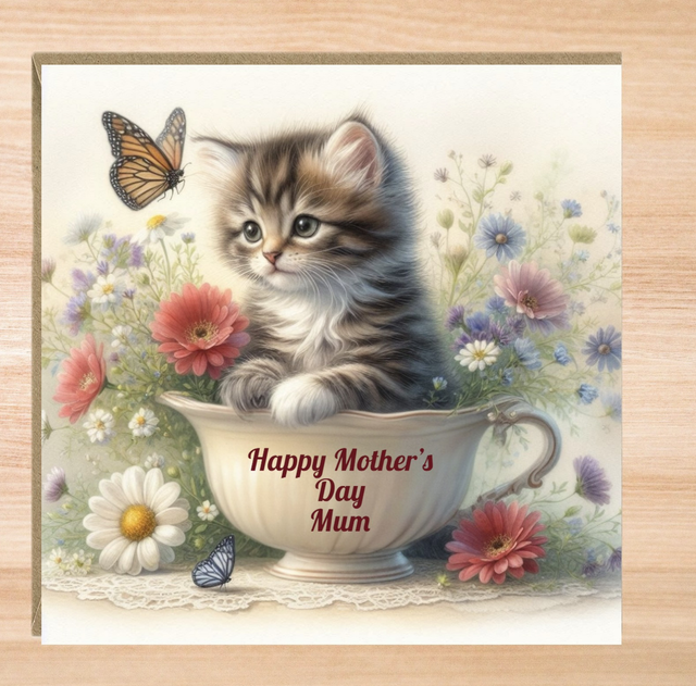 Personalised Tabby Cat Mother’s Day Card