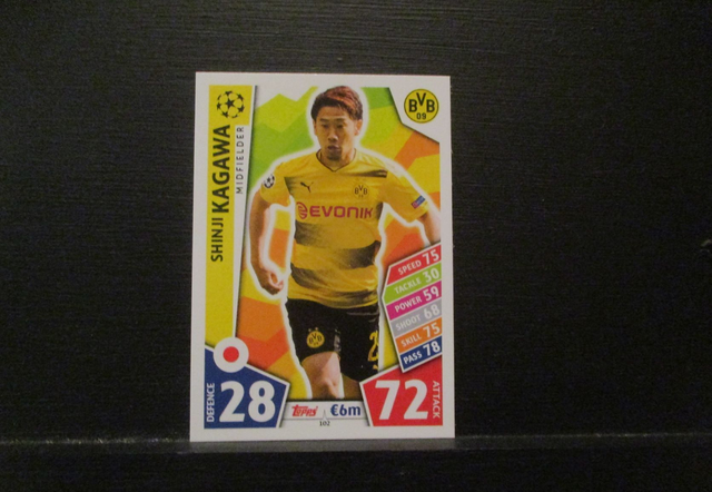 Shinji Kagawa - UEFA Champions League Match Attax 2017/18 Original Trading Card #102