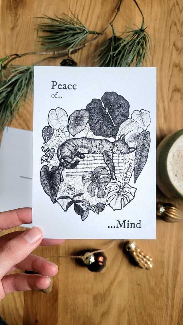 Peace of Mind - Postkarte mit Katze