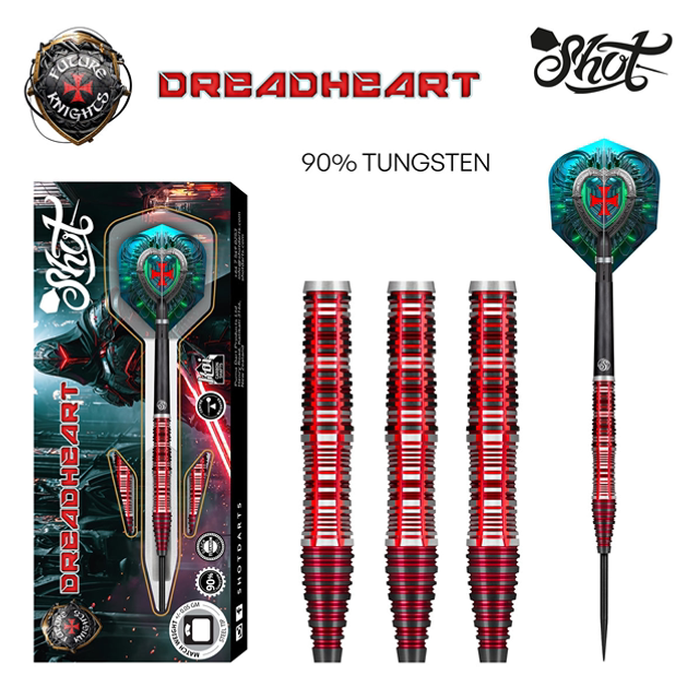 SHOT FUTURE KNIGHTS DREADHEART 90% TUNGSTEN DARTS 