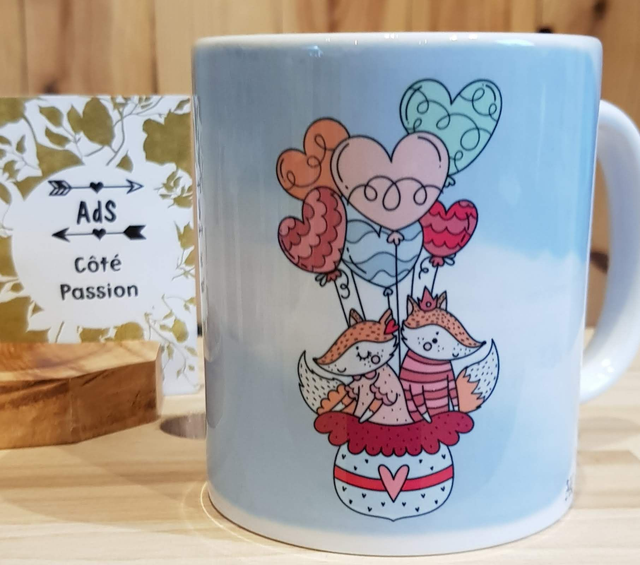 Mug - Renards amoureux dans les airs (9l)