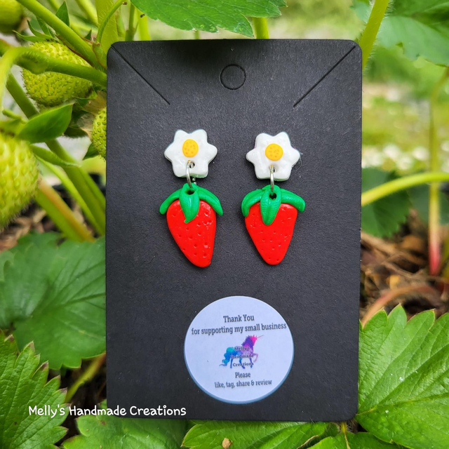 Strawberry &amp; Flower earrings 