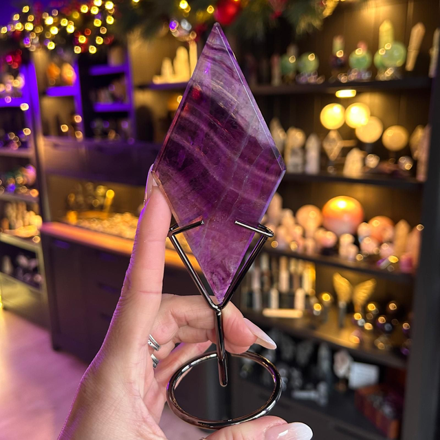 Fluorite Diamond on Stand R62J3