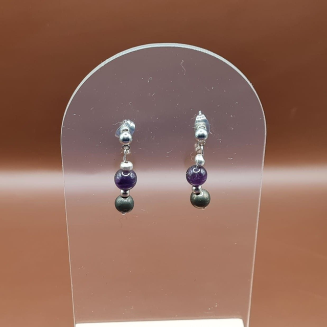 Puces Améthyste - pyrite