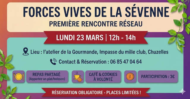 Rencontre réseau, lundi 23 mars, 12h-14h
