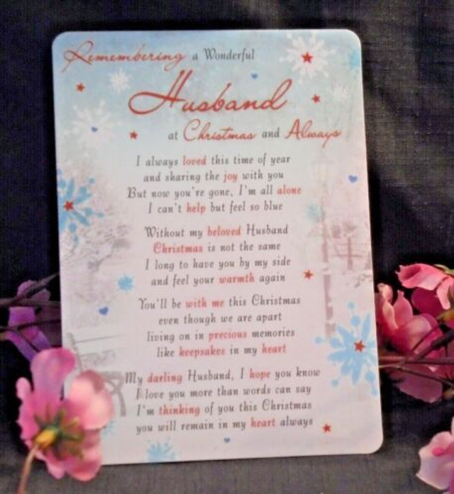 Christmas Verse Graveside, Memorial, Funeral, Remembrance, Cemetery Cards.