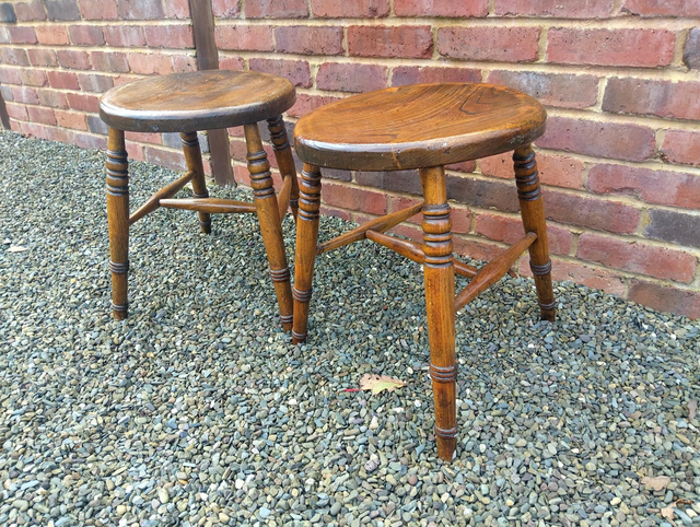 Antique rustic farmhouse stools