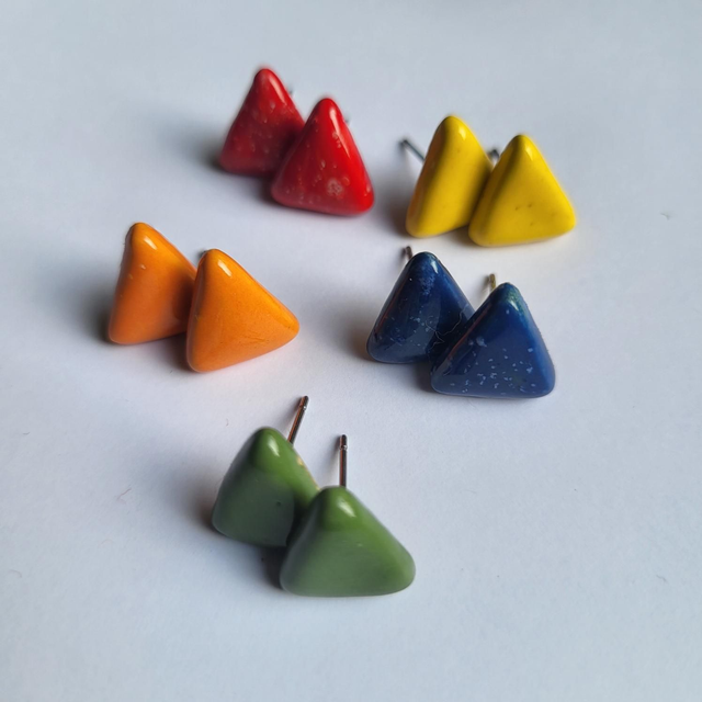 80's Brights - Triangle Stud Earrings - 5 Colour 