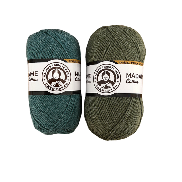 Madame Tricote Cotton DK - Greens &amp; Teals