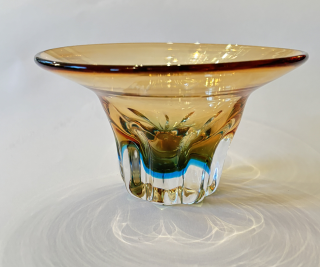 Konfektschale / Obstschale 2- farbig Glas 