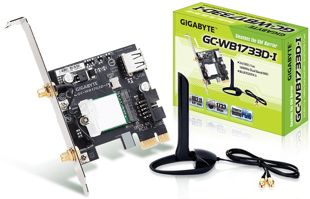 Gigabyte GC-WB1733D-I Dual Band Wireless-AC Wi-Fi / Bluetooth Card