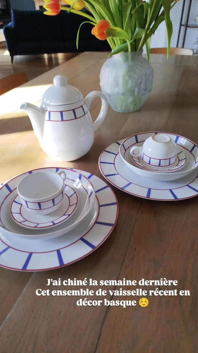 Ensemble de vaisselle décor basque 