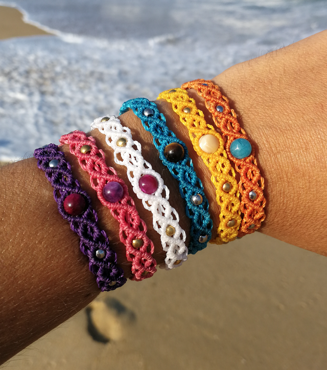 KIT débutant micro-macramé - Bracelet avec perles