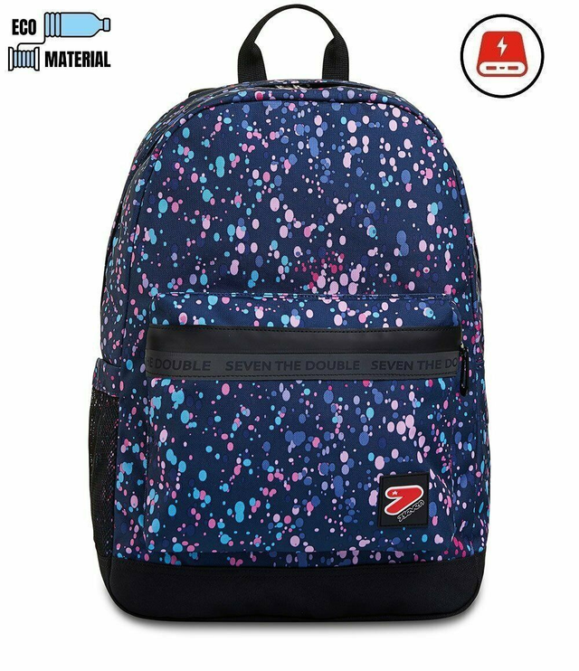 ZAINO SEVEN the double PRO XXL backpack  con powerbank BLU GOCCE
