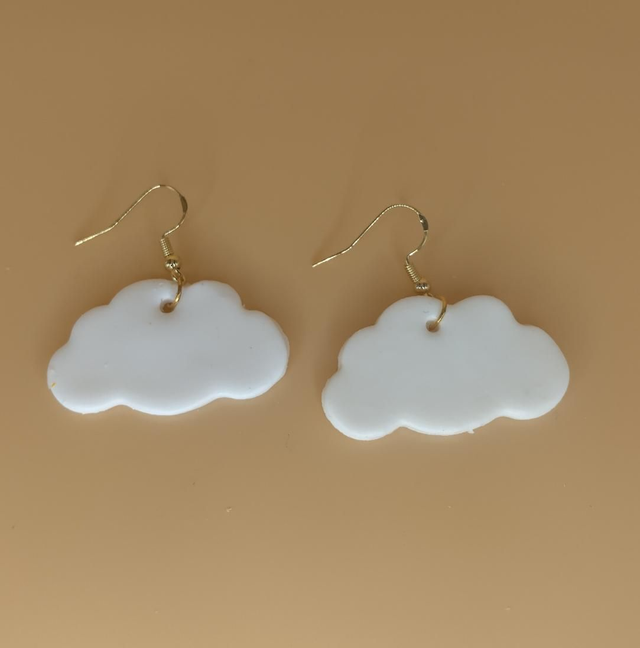 Handmade clay  earrings -  cloud