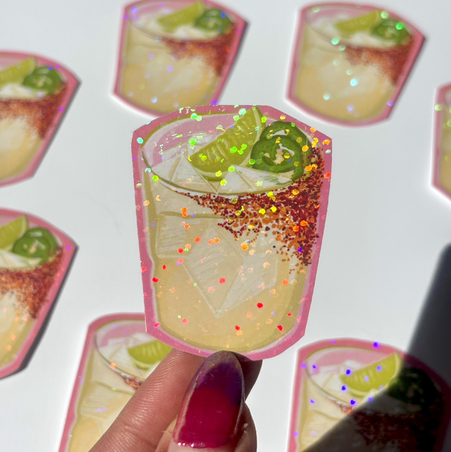 Spicy Margarita Cocktail Holographic Sticker