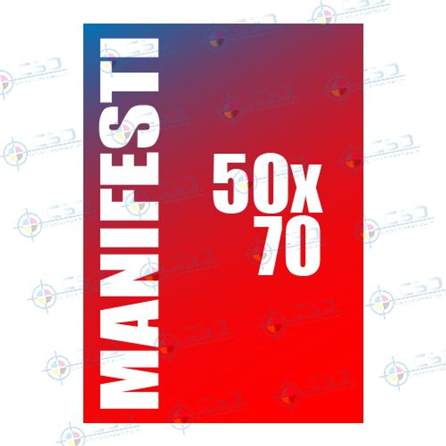 Manifesti 50x70: carta Blueback stampa quadricromia (prezzo al pubblico già con IVA)