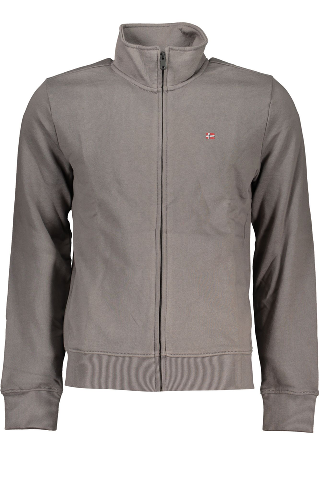 7708NAPAPIJRI FELPA CON ZIP UOMO GRIGIO