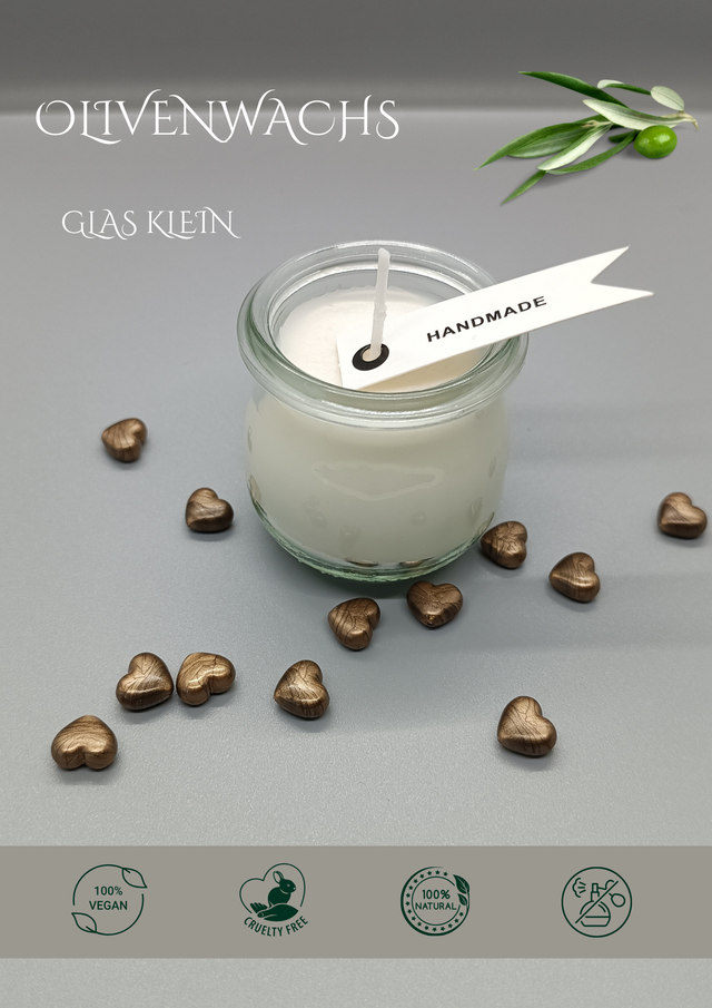 Olivenwachs Kerze Glas XS