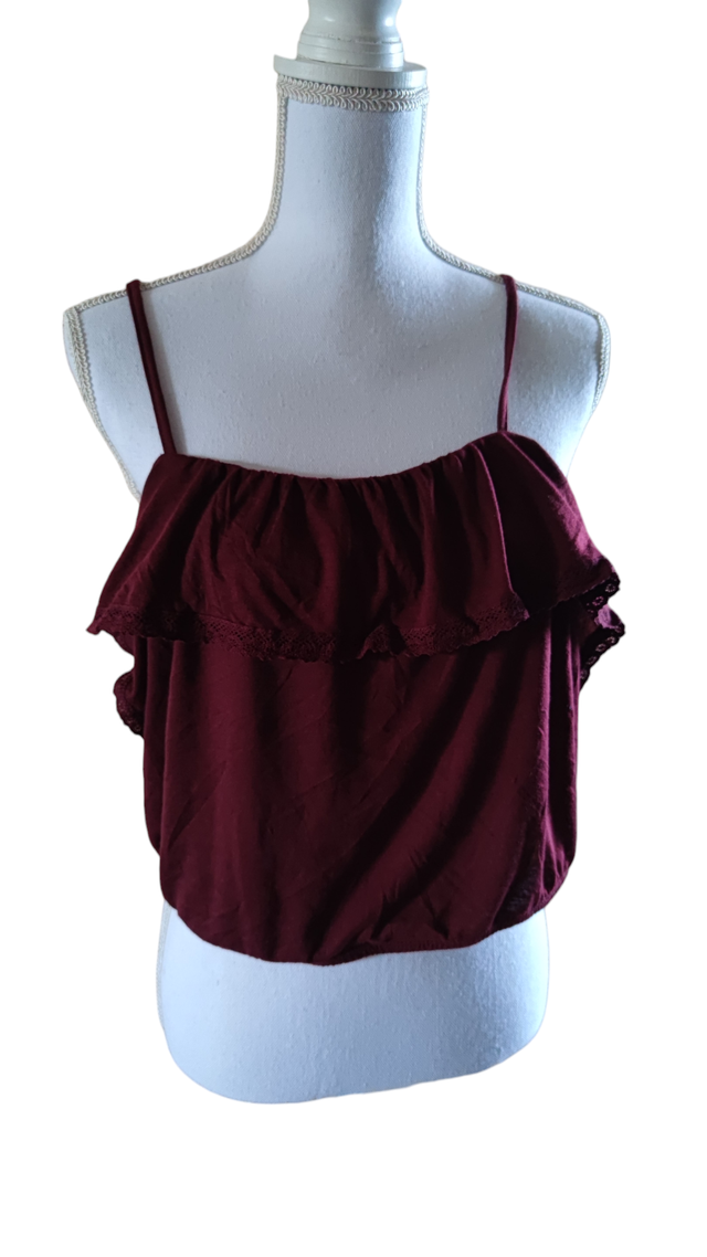 Top court bordeaux taille L (Ardene)