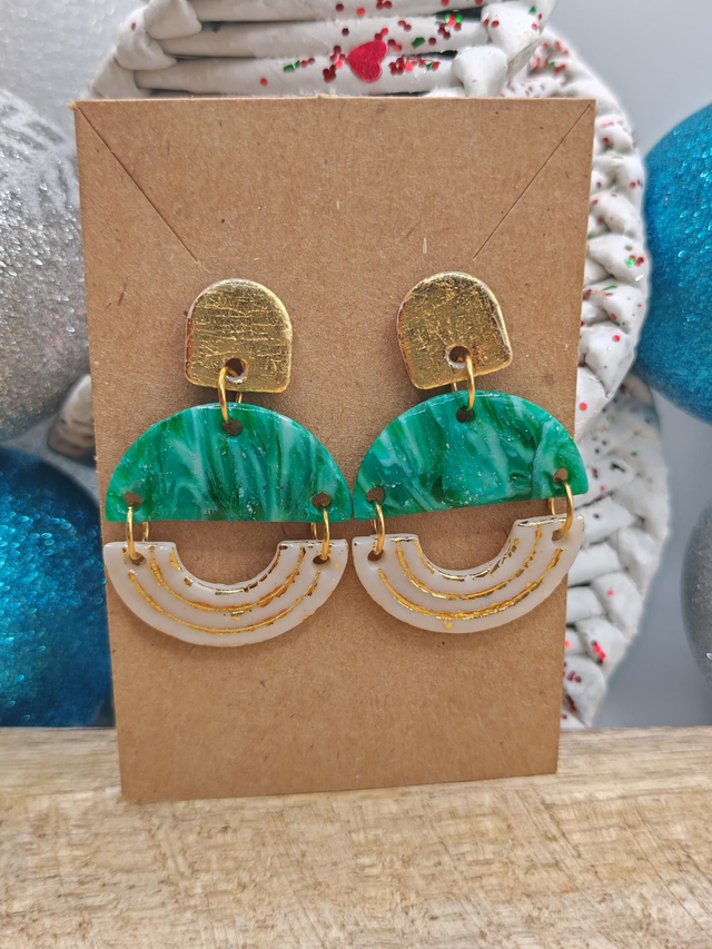 Boucles uniques vert émeraude 