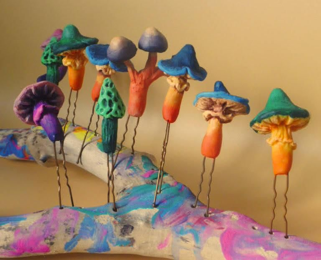 Mushroom hair clips
