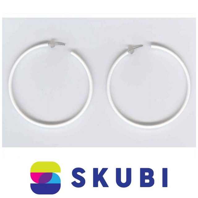 RETRO NÁUŠNICE PLASTOVÉ - KRUHY - 6.5 CM (č. 77)