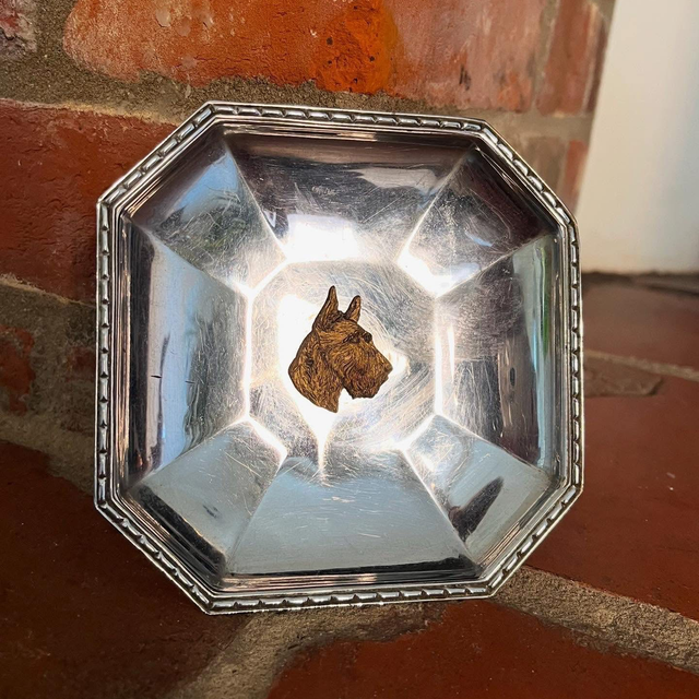 1930’s Art Deco Silver Plated Scottie Dog Trinket Tray