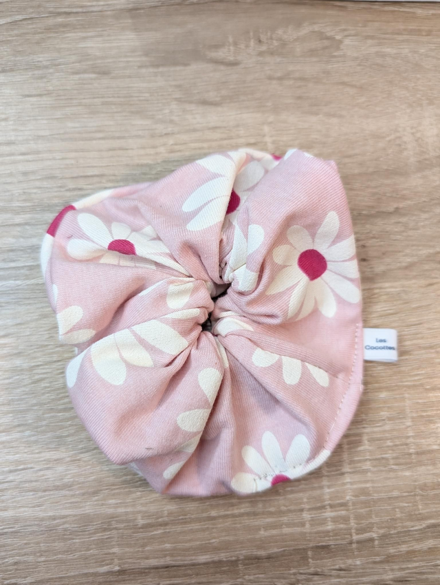 Chouchou fleurs roses 