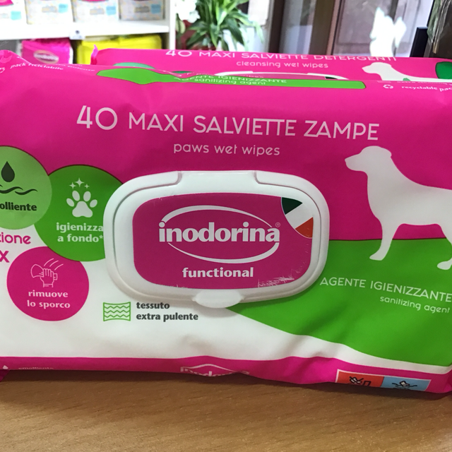 Inodorina 40 maxi salviette zampe agente igenizzante