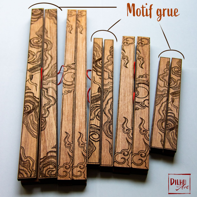 Cadres gravés Motif Grue - A5 à A3