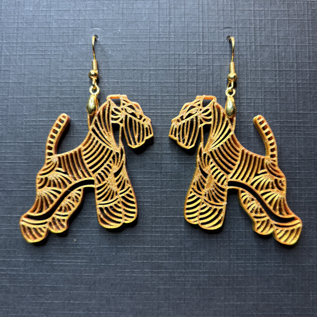3D - Earrings Shnauzer Copper