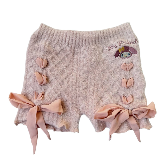 My Melody Light Pink Fluffy Knit Shorts