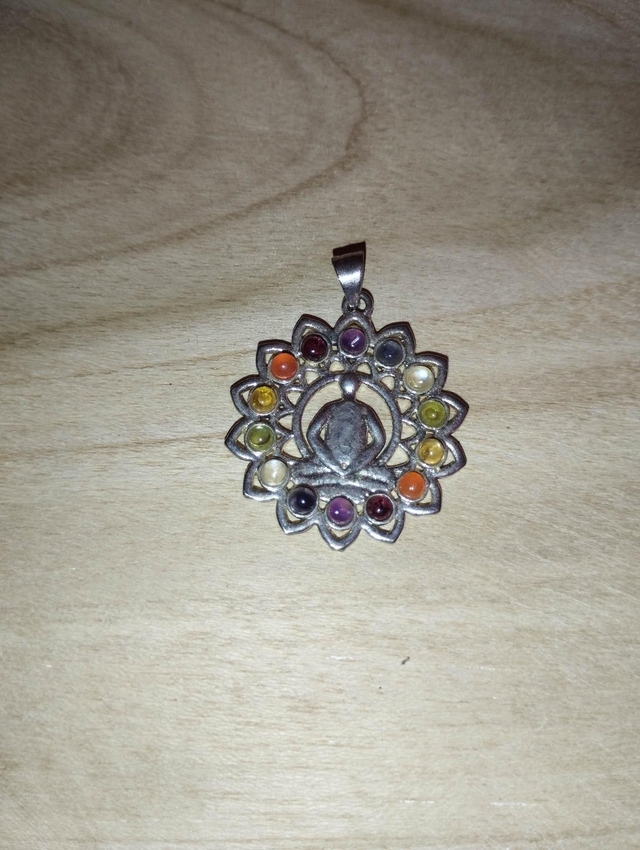 Pendentif 7 chakras metal 