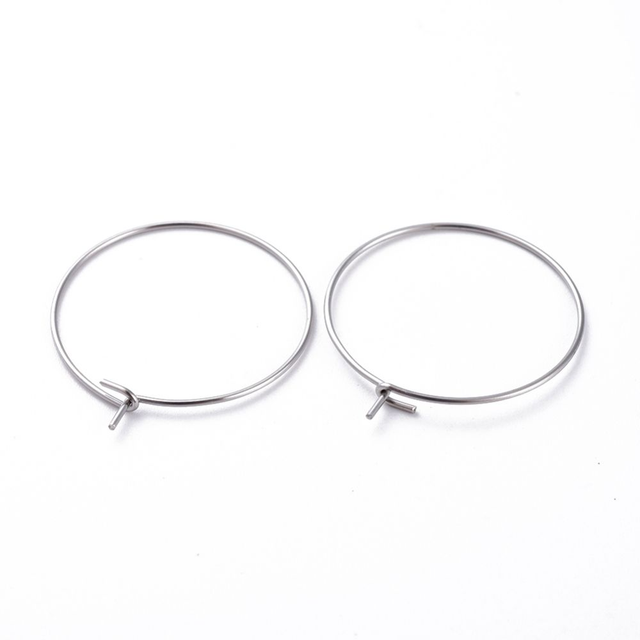 20pcs x 25mm stainless steel hoop earring wires