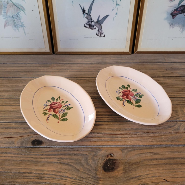 X Raviers Digoin Sarreguemines modèle 9177, rose poudrée (lot de 2)