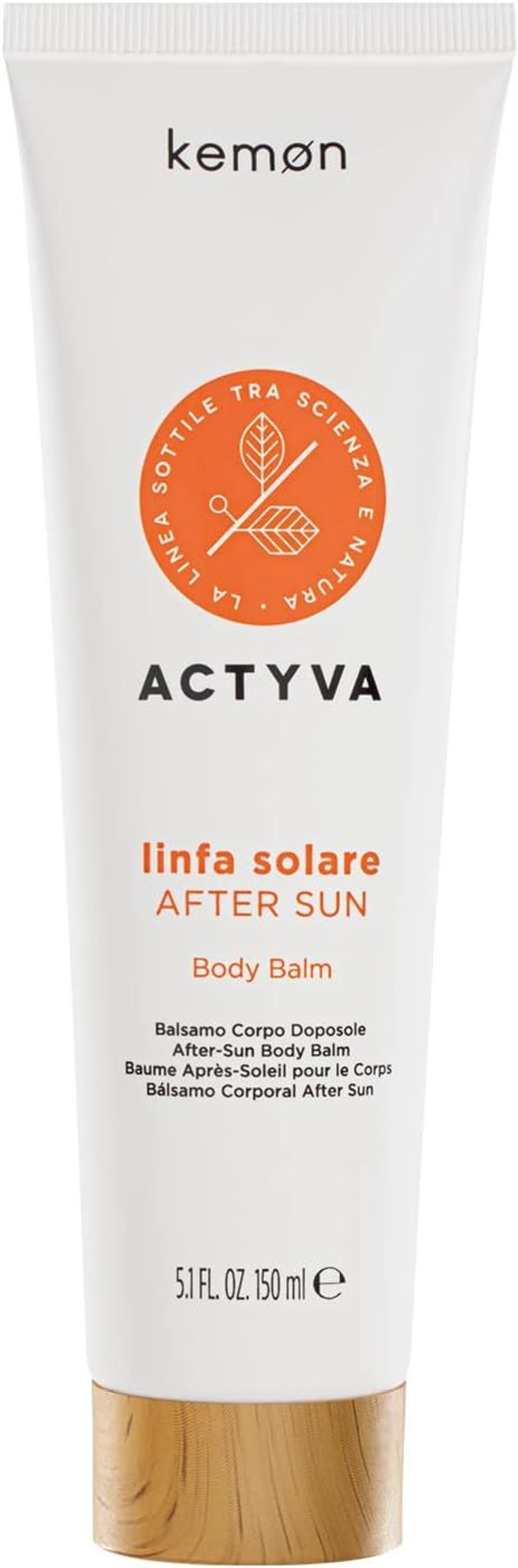 Kemon - Actyva Linfa Solare After Sun Body Balm, Balsamo Corpo Doposole Idratante e Lenitivo, con Aloe Vera, Filtro UV - 150 ml
