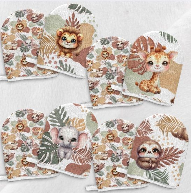 Panneau gant de toilette savane (lot de 4 faces) 