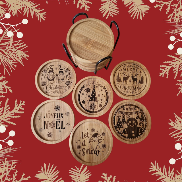 6 dessous de verre avec socle de rangement 