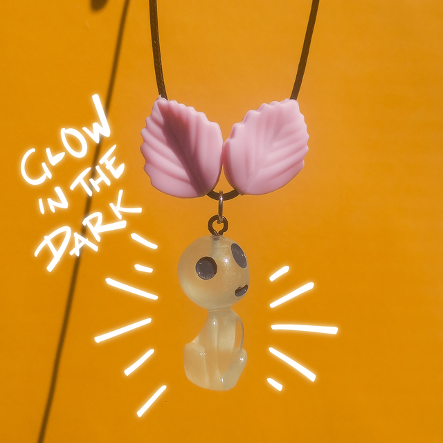 Forest Spirt Studio Ghibli - Pink Leaf - Chew Necklace [NL-STM-PL-FS] 