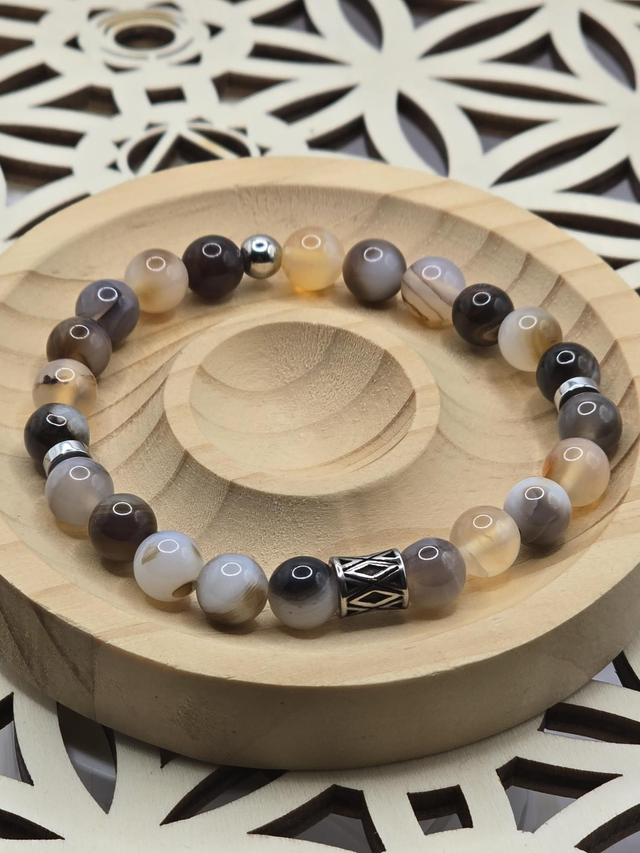 Bracelet Agate du Botswana 0,8 cm 