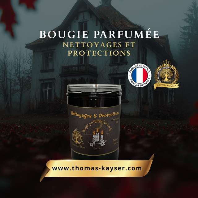 Bougie parfumée artisanale encens – Nettoyages & Protections 340 G