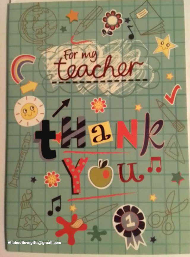 Teacher Thank You Card Graph paper design 